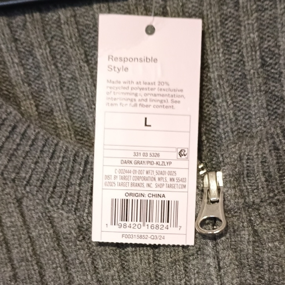 Wild Fable Gray Ribbed Crew Neck Sweater - Picture 3 of 5